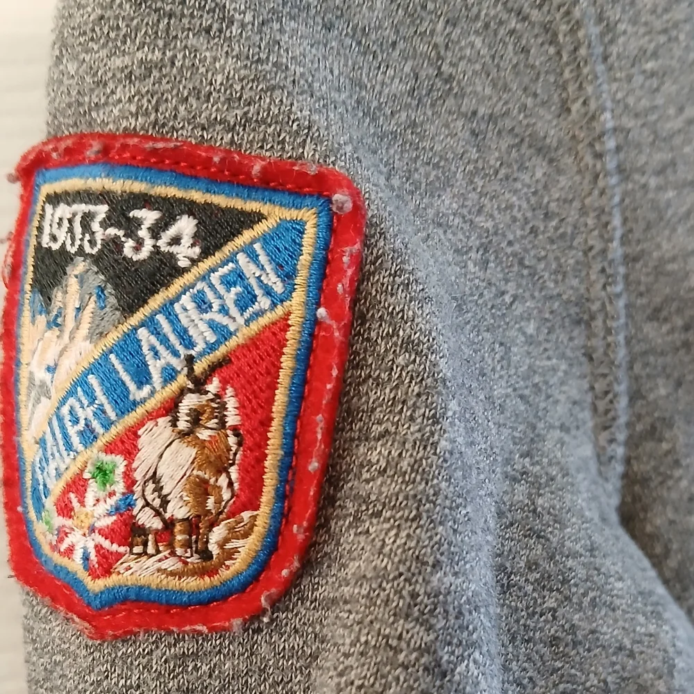 Ralph Lauren Boys Rugby Inspired Toggle Neck Fleece Sweatshirt Gray Size Small 7